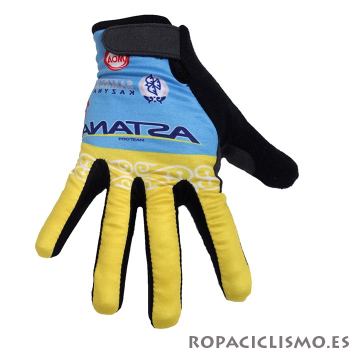 2020 Astana Guantes Largos Amarillo Azul